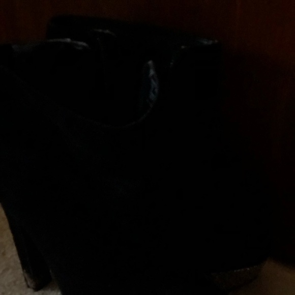 Platform Black Suede Sparkling Booties - Picture 2 of 2